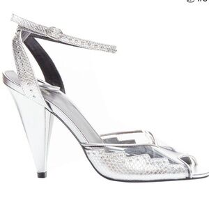 Celine Metallic Silver Heels